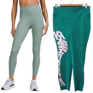 Lululemon Seawheeze Base Pace High-Rise Legging 25" Green Nulux Sz 12 NWT